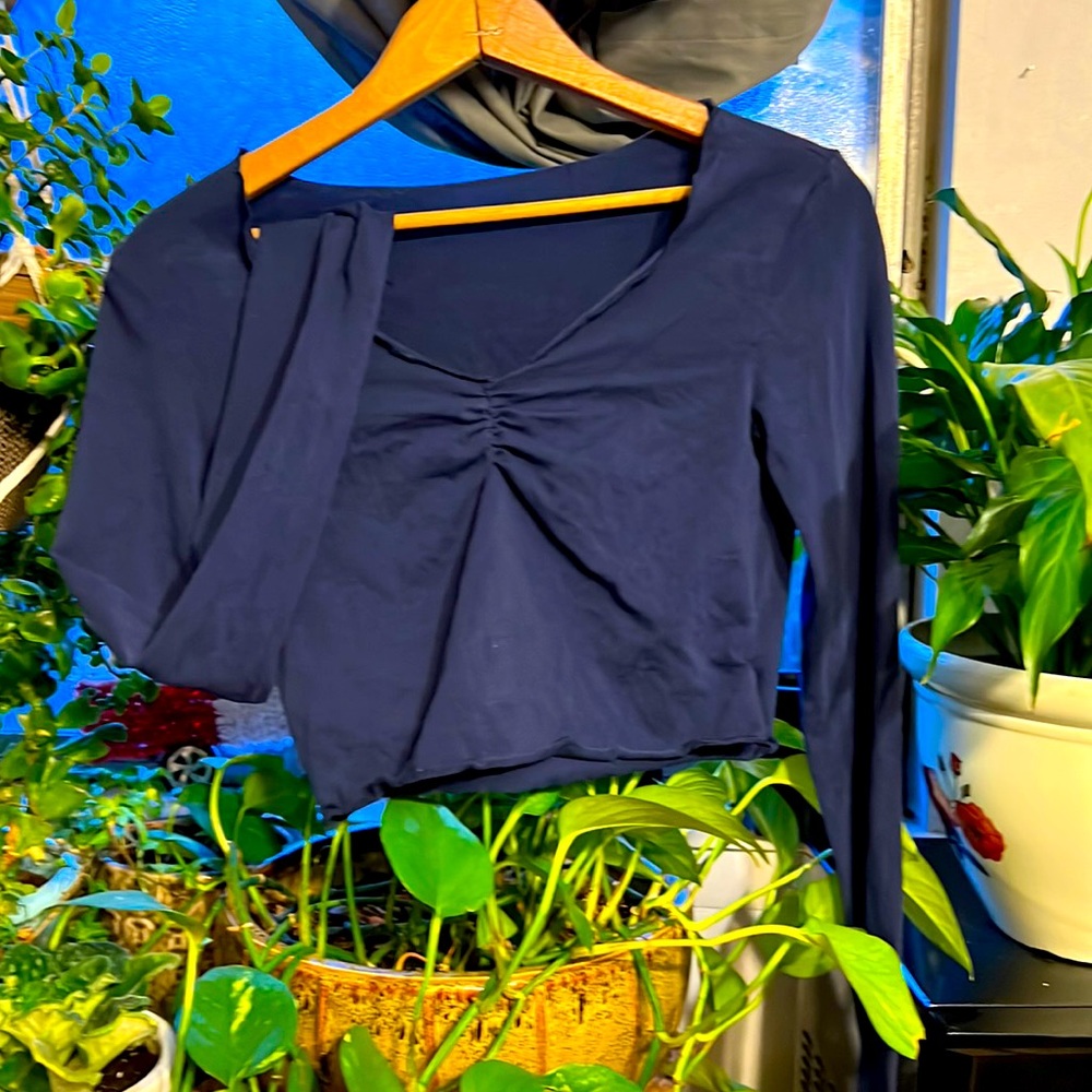 Long sleeve crop in Navy from SHEIN S/M